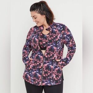 LB Active Jacket 14/16 Peach Purple on Black NWOT